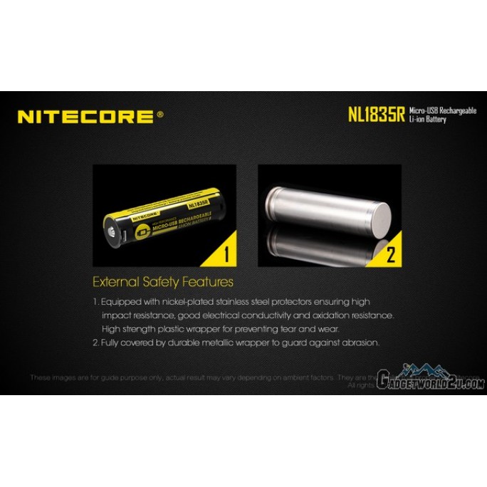 Nitecore 18650 3500mAh 3.6V Type-C Rechargeable Li-ion Battery NL1835R