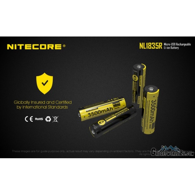 Nitecore 18650 3500mAh 3.6V Type-C Rechargeable Li-ion Battery NL1835R