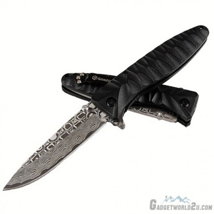 Ganzo G620-B2 Liner Lock Folding Knife (Black, Etched)
