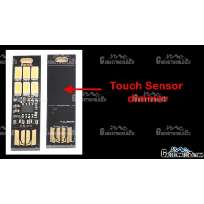 6 LED Warm White Portable USB Light Touch Dimmer Control 