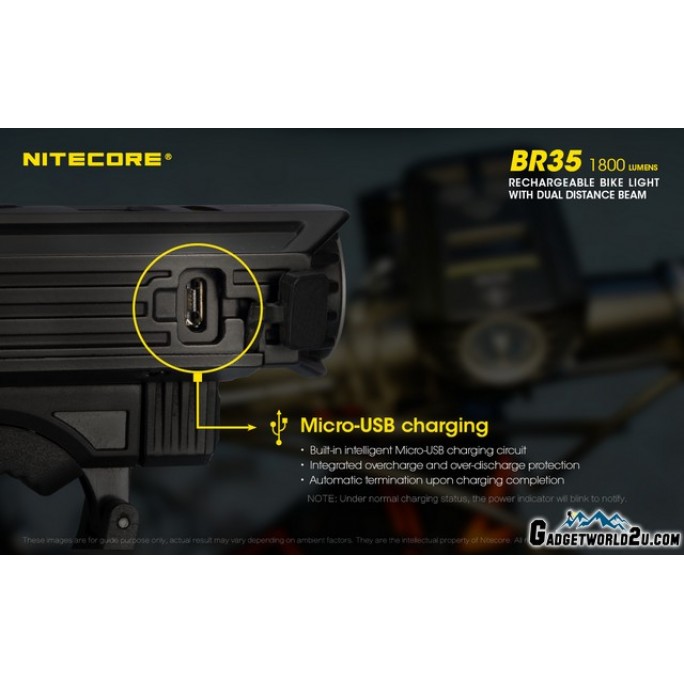 Nitecore BR35 1800L Dual Beam Rechargeable Bicycle Light