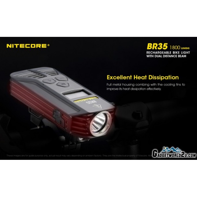Nitecore BR35 1800L Dual Beam Rechargeable Bicycle Light