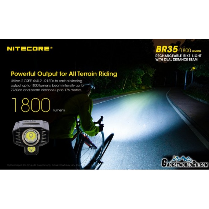 Nitecore BR35 1800L Dual Beam Rechargeable Bicycle Light