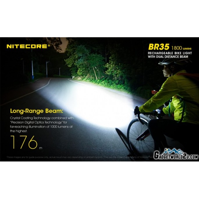 Nitecore BR35 1800L Dual Beam Rechargeable Bicycle Light