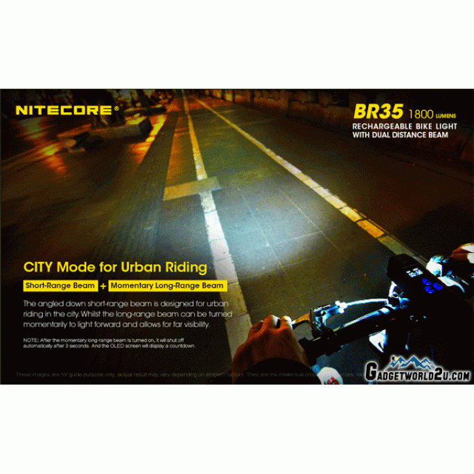 Nitecore BR35 1800L Dual Beam Rechargeable Bicycle Light