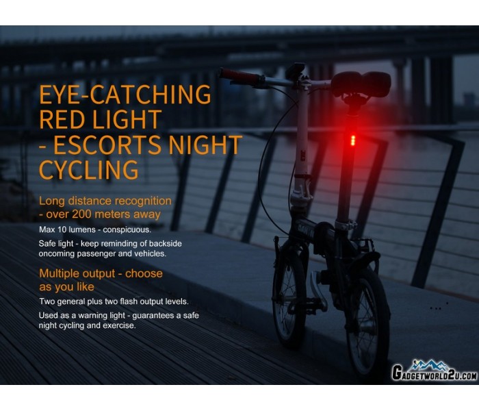 Fenix BC05R 10LM USB Rechargeable Bicycle Tail Red Light Chest Lamp headlamp
