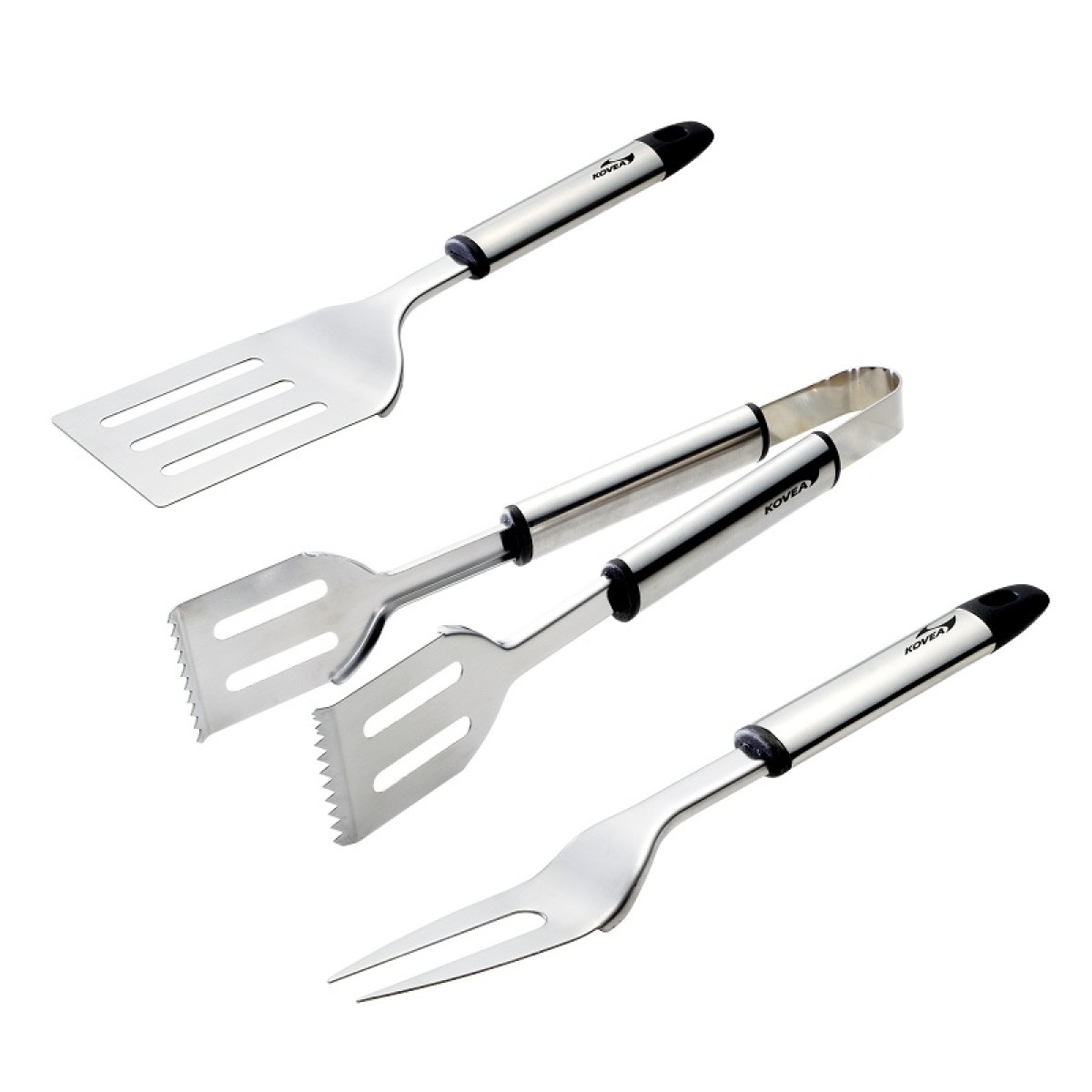 Kovea BBQ Tool Set KGA-1002 Stainless Steel Barbeque Fork, Slotted Turner, Tongs