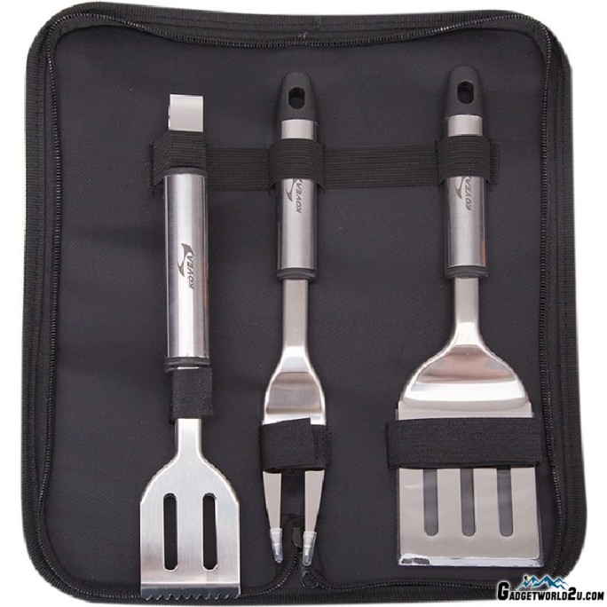 Kovea BBQ Tool Set KGA-1002 Stainless Steel Barbeque Fork, Slotted Turner, Tongs