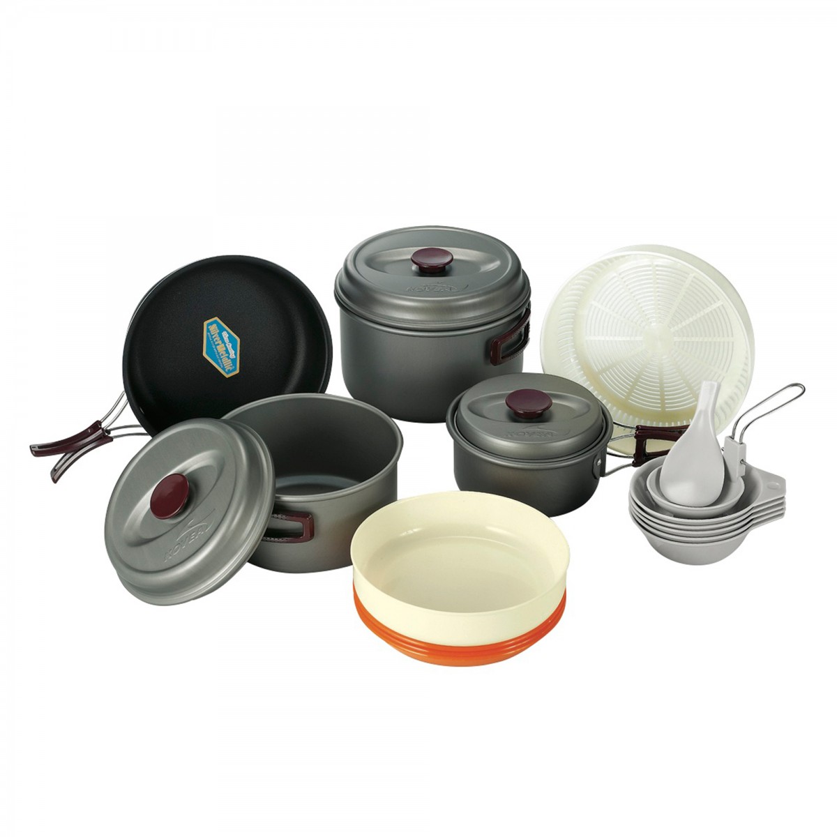 Kovea Cookware Hard 56 KSK-WH56 Hard Anodizing Coating Cookware for 5-6 Persons