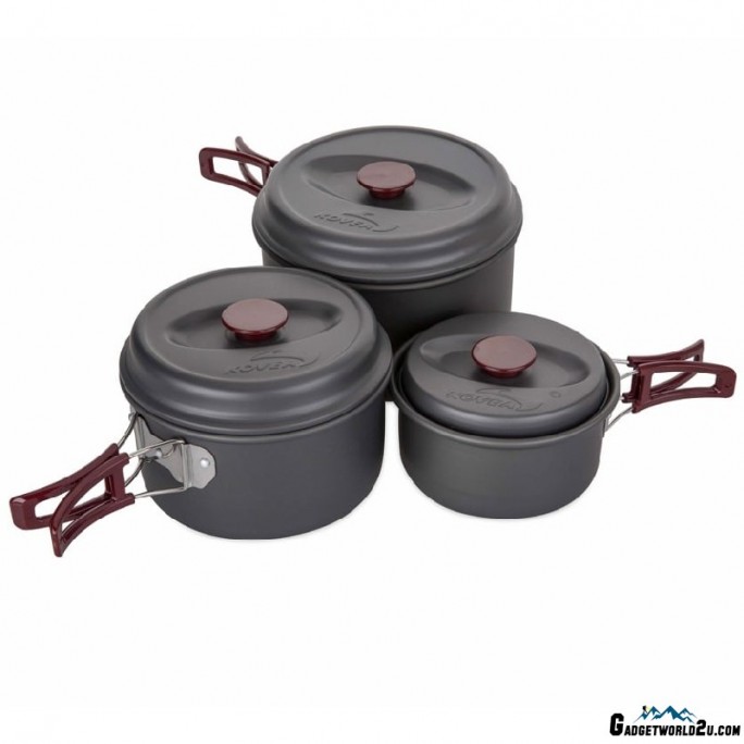 Kovea Cookware Hard 56 KSK-WH56 Hard Anodizing Coating Cookware for 5-6 Persons