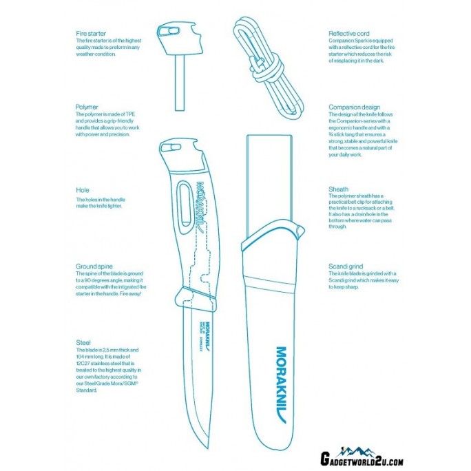 MoraKniv Companion Spark (S) Red Bushcraft Knife 13571