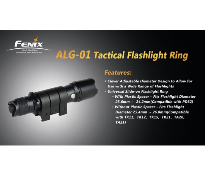 fenix alg-01 flashlight ring Fenix ALG-01 Tactical Flashlight Ring Gun Mount