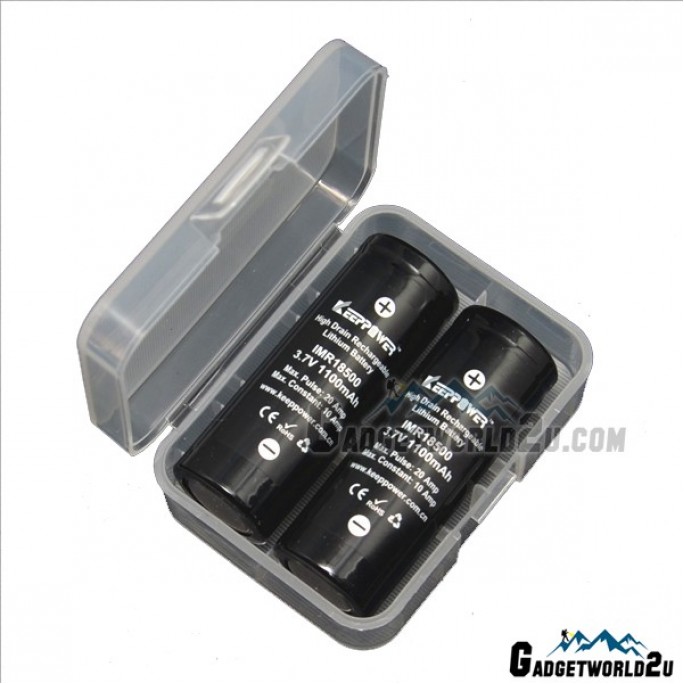 Battery Storage Case for 2x 18500 / 18490 / 18350 / 16340 Battery