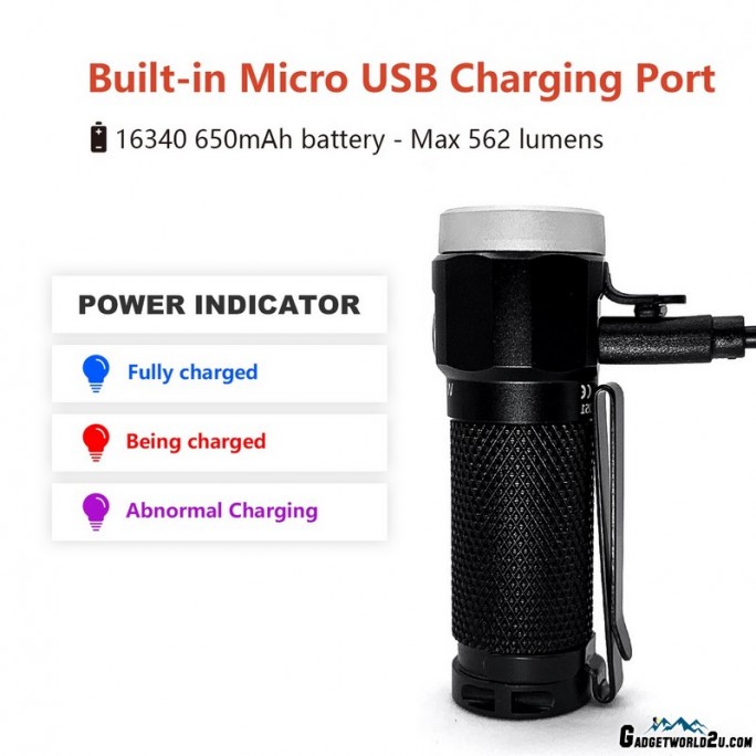 WOWTAC W1 CREE XP-G2 CW LED 562L Rechargeable Flashlight