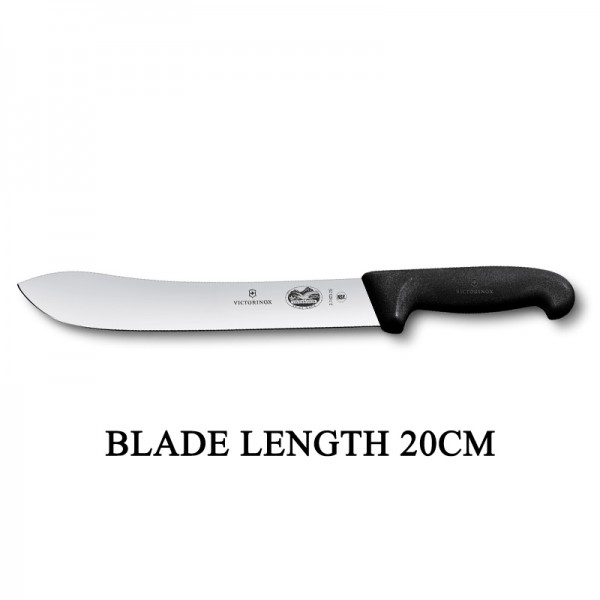 Victorinox Fibrox 20cm Wide Tip Curved Rigid Slaughter Butcher Knife 5.7403.20