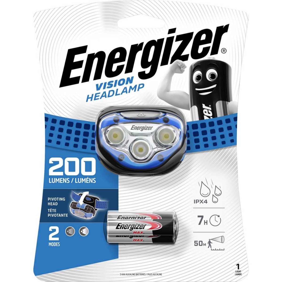 Energizer Vision Headlight 200L LED Headlamp HDA323