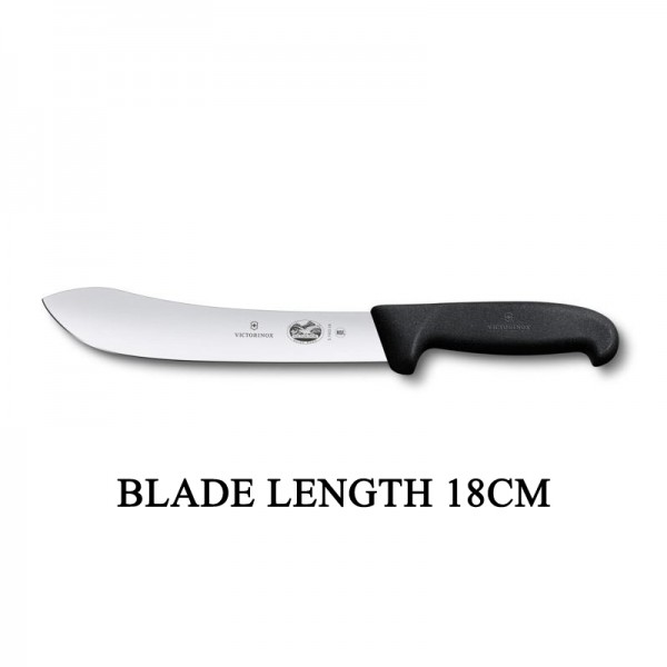 Victorinox Fibrox 18cm Wide Tip Curved Rigid Slaughter Butcher Knife 5.7403.18