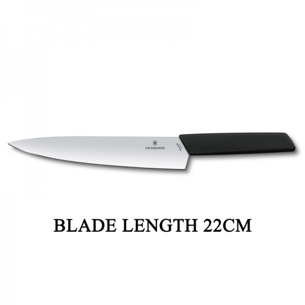 Victorinox Swiss Modern 22cm Butcher Meat Carving Knife Black 6.9013.22B