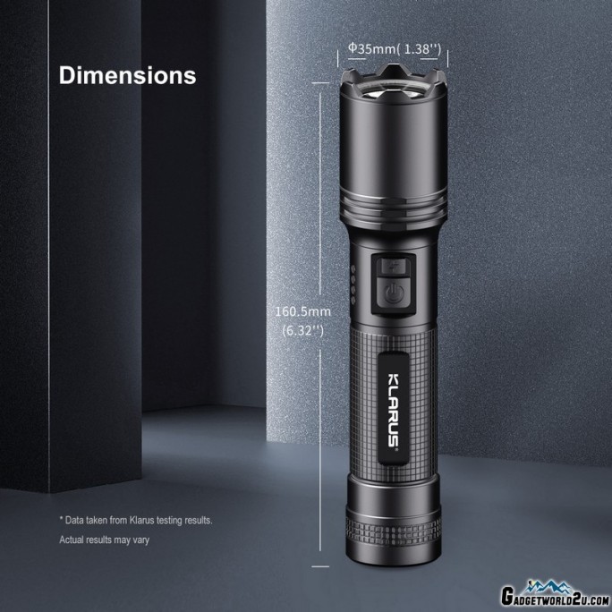 Klarus A1 10W High-Efficiency LED 1100L Rechargeable Flashlight + FREE 1 x HOLSTER