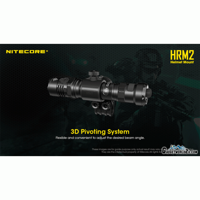 Nitecore HRM2 Adjustable 3D Pivoting Helmet Mount for Flashlight