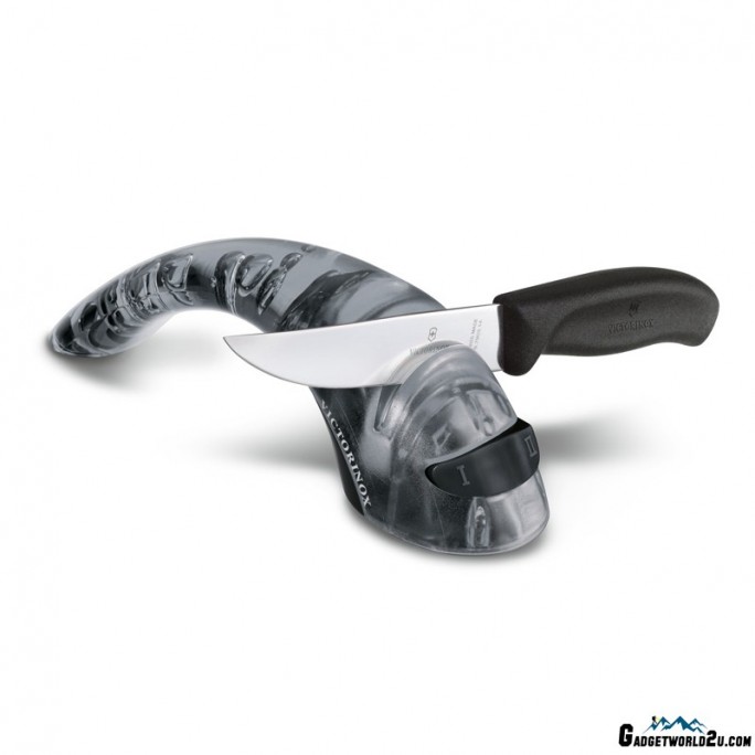 Victorinox 2-Stage Kitchen Knife Sharpener with Ceramic Discs Black 7.8721.3