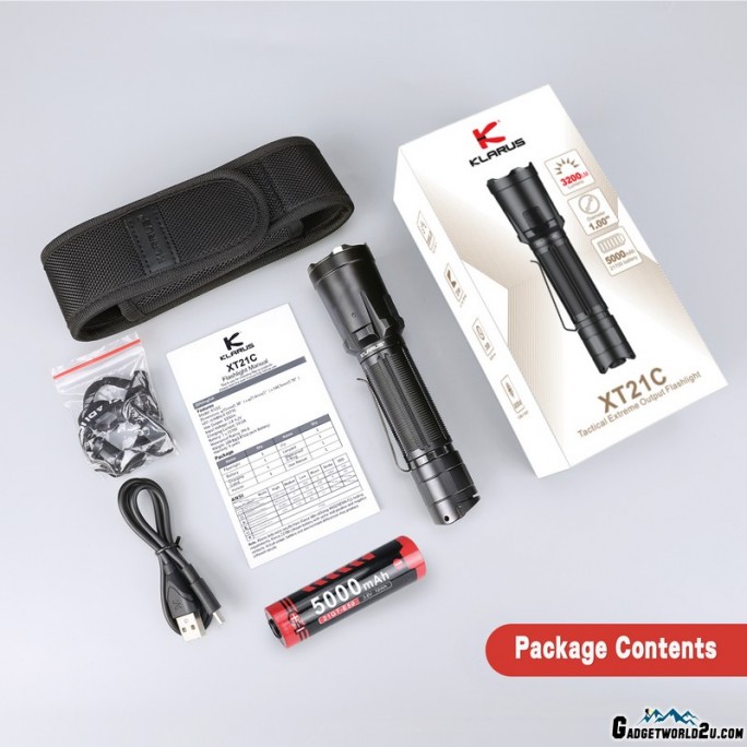 Klarus XT21C LUMINUS SST70 LED 3200L Rechargeable Flashlight