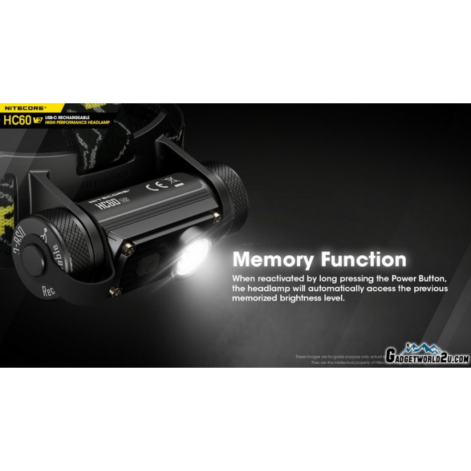 Nitecore HC60 V2 OSRAM P9 Cool White LED 1200 Lumens Headlamp w Battery