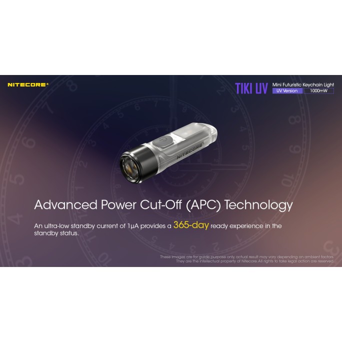 Nitecore TIKI UV 1000mW 365nm & HCRI White LED Keychain 70L Type-C Rechargeable Flashlight