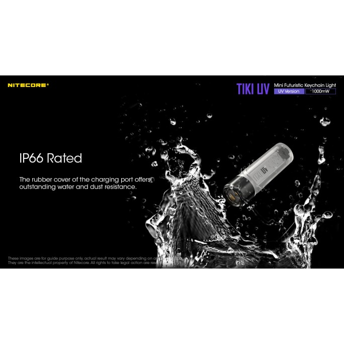Nitecore TIKI UV 1000mW 365nm & HCRI White LED Keychain 70L Type-C Rechargeable Flashlight