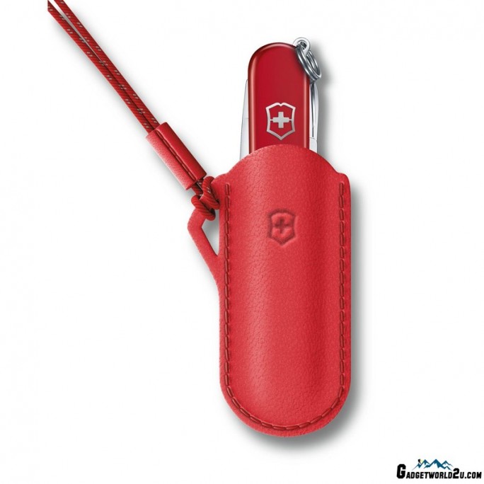 Victorinox Leather Pouch Classic Colors Style Icon Red 58mm 4.0670