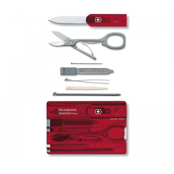 Victorinox SwissCard Classic Ruby Multitool Pocket Knife 0.7100.T