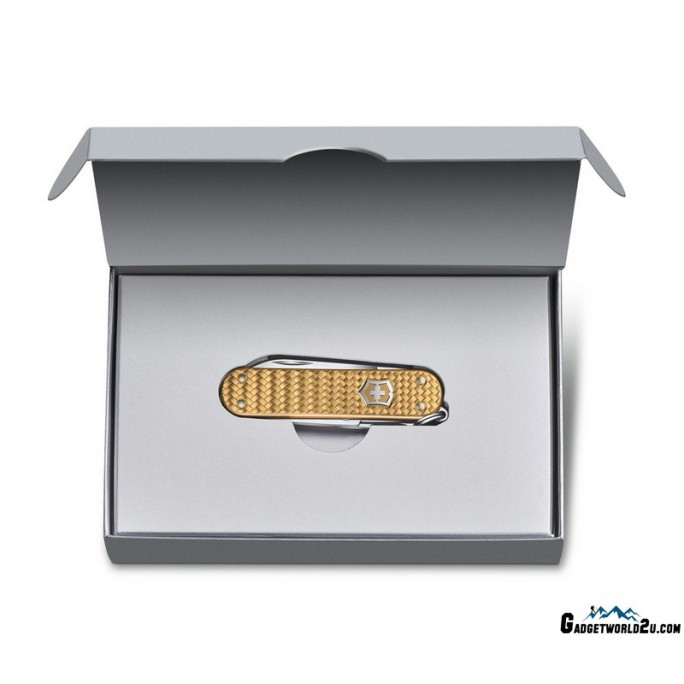 Victorinox Classic Precious Alox Brass Gold Multitool 0.6221.408G