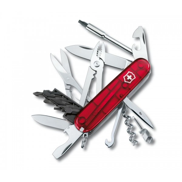 Victorinox CyberTool M (34) Red Translucent Multitool Pocket Knife 1.7725.T