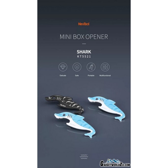 NexTool Shark BLUE Mini Box Opener Bottle Opener EDC 2-in-1 Key Tool KT5521 