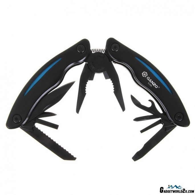 Ganzo G109 Full Size Black Handle Multitool Plier 