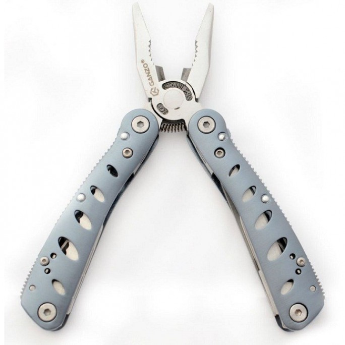 Ganzo G101H Full Size Grey Handle Multitool Plier with Bits