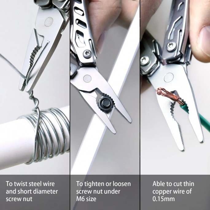 NexTool 11-in-1 Mini Flagship NE20050 (Green) Steel Full Size Pliers Scissors Multifunctional Multitool
