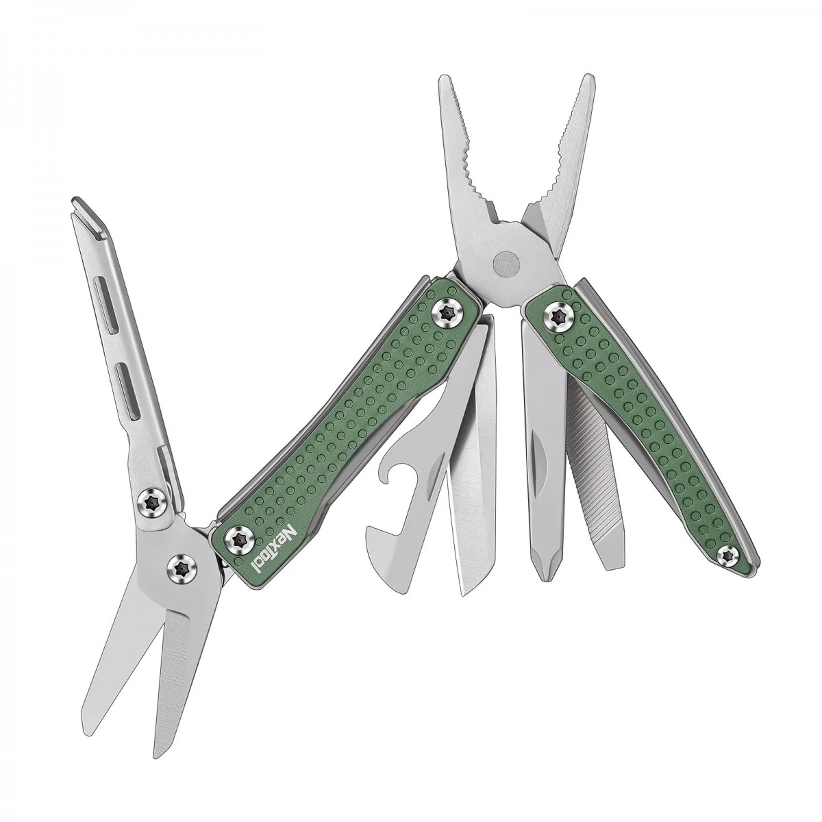 NexTool 11-in-1 Mini Flagship NE20050 (Green) Steel Full Size Pliers Scissors Multifunctional Multitool