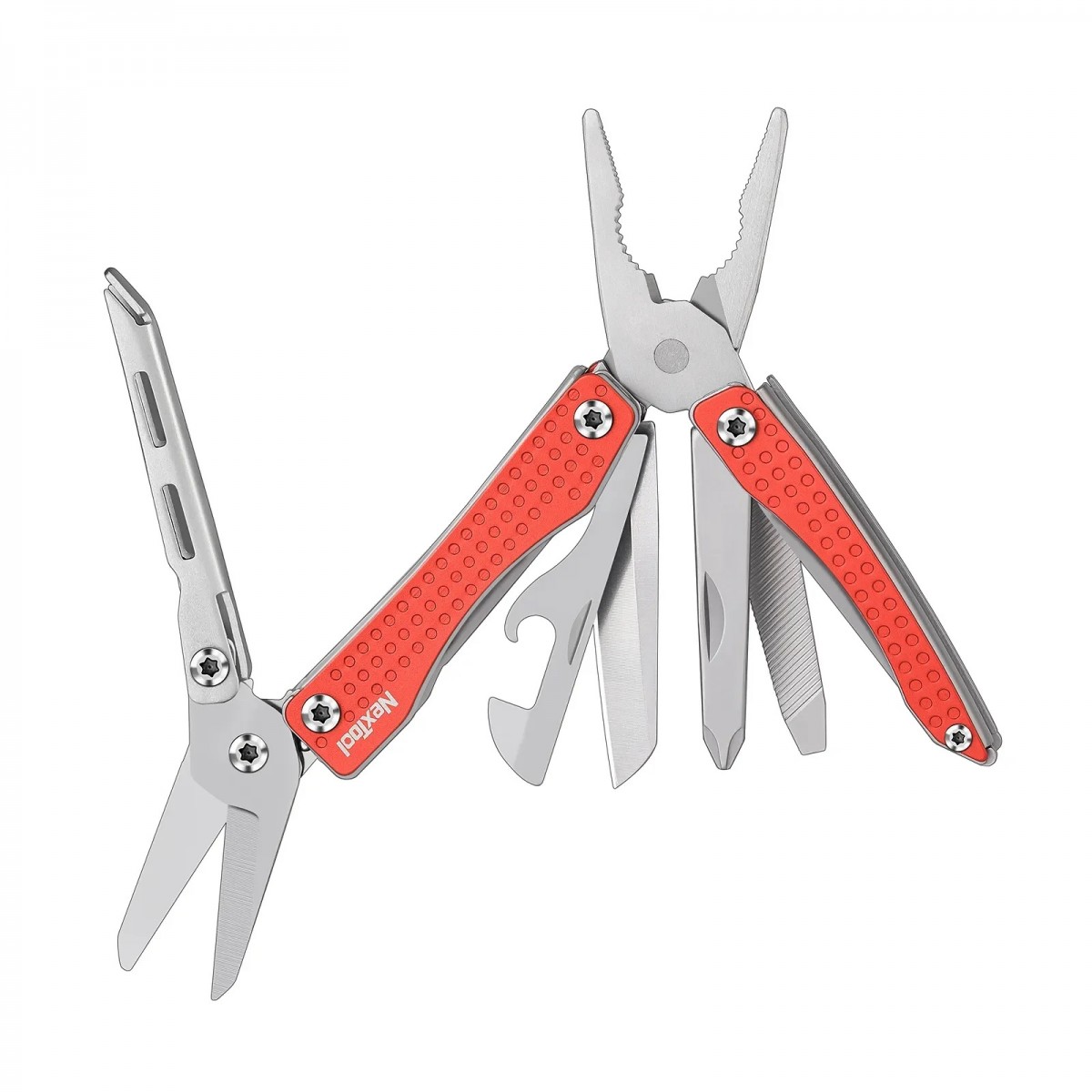 NexTool 11-in-1 Mini Flagship NE20051 (Red) Steel Full Size Pliers Scissors Multifunctional Multitool