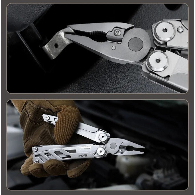 NexTool 16-in-1 Flagship Pro (Blade Replace) NE20232 Steel Full Size Pliers Scissors Multitool