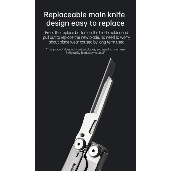 NexTool 16-in-1 Flagship Pro (Blade Replace) NE20232 Steel Full Size Pliers Scissors Multitool