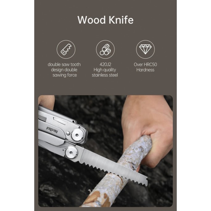 NexTool 16-in-1 Flagship Pro (Blade Replace) NE20232 Steel Full Size Pliers Scissors Multitool