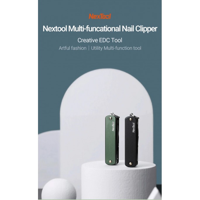 NexTool 6-in-1 Nail Clipper Multifunctional Knife NE20010 (KT5530B) (Black) Pocket Size Multitool