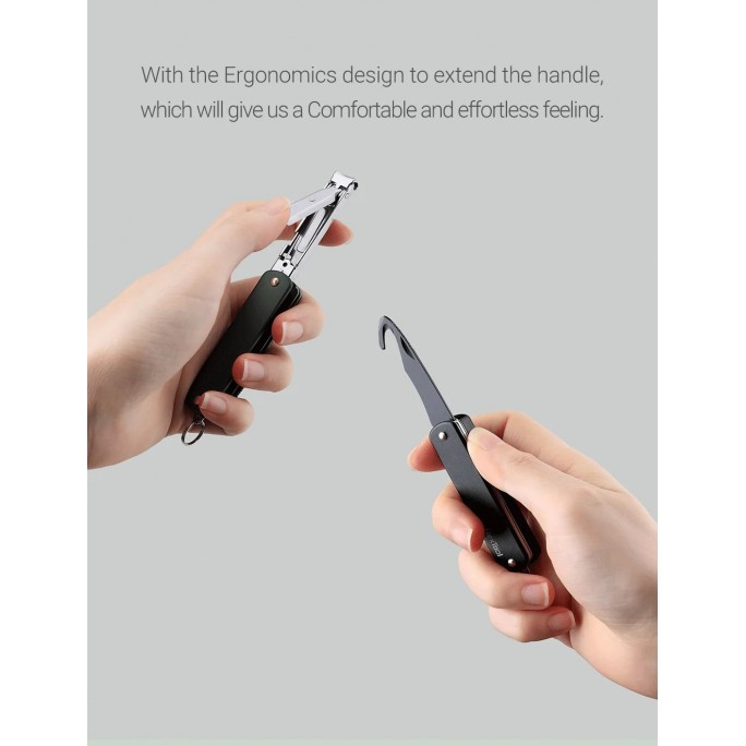 NexTool 6-in-1 Nail Clipper Multifunctional Knife NE20010 (KT5530B) (Black) Pocket Size Multitool