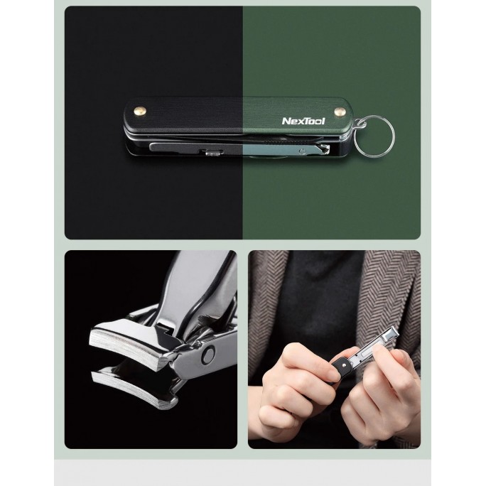 NexTool 6-in-1 Nail Clipper Multifunctional Knife NE20010 (KT5530B) (Black) Pocket Size Multitool