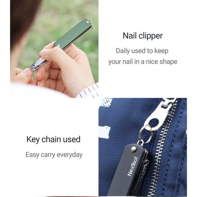 NexTool 6-in-1 Nail Clipper Multifunctional Knife NE20010 (KT5530B) (Black) Pocket Size Multitool