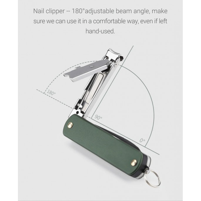 NexTool 6-in-1 Nail Clipper Multifunctional Knife NE20010 (KT5530B) (Black) Pocket Size Multitool