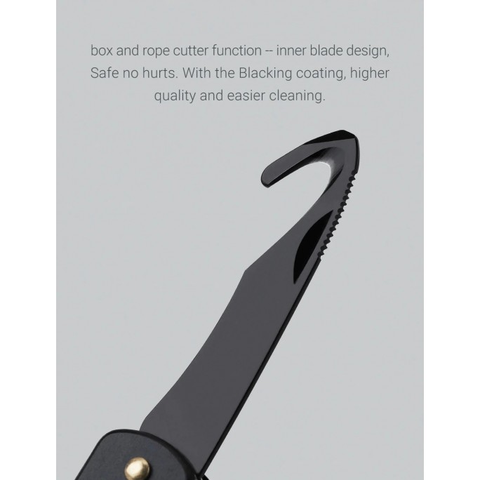 NexTool 6-in-1 Nail Clipper Multifunctional Knife NE20010 (KT5530B) (Black) Pocket Size Multitool