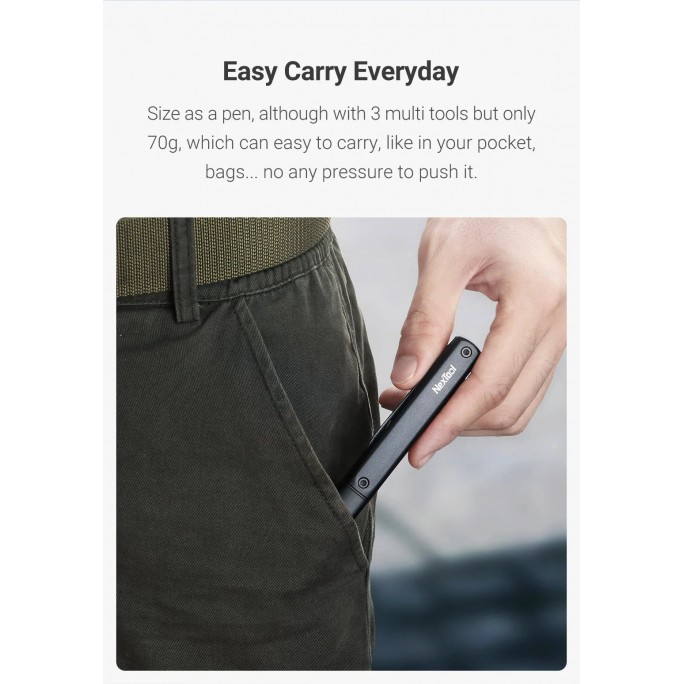 NexTool 3-in-1 Pen-shaped Flashlight Scissors Knife Tool N1 NE20026 Pocket Size Multitool