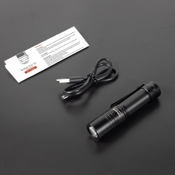 ThruNite Archer Pro V2 Black NW Hi Performance LED 950L USB Rechargeable Flashlight